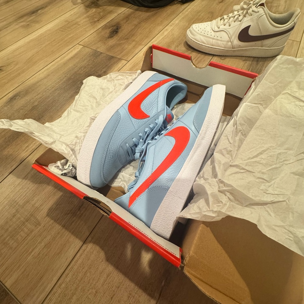 Nike Blue and Red Air Jordan 1 Sneakers